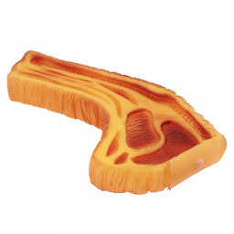 Игрушка для собаки Стейк 20х11,5х2,5см, с пищалкой, ПВХ, фактурная, желтый, Пэт тойс (Pet toys) (Китай)  фото 2