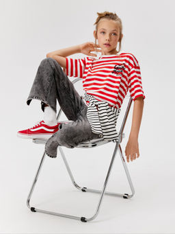 ACOOLA / Футболка детская для девочек Galatsia красная полоска  фото 3