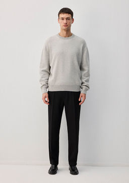 Bisiklet Yaka Oversize Gri Kazak - Mavi фото 4
