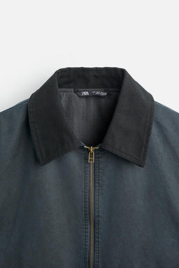 CONTRAST COLLAR CROPPED FIT JACKET - Zara фото 9