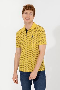 U. S. Polo Assn Мужская шафрановая футболка-поло с воротником-поло - U.s. polo assn фото 3