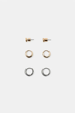PACK MINI PENDIENTES AROS BRILLOS / Dorado - Zara фото 3