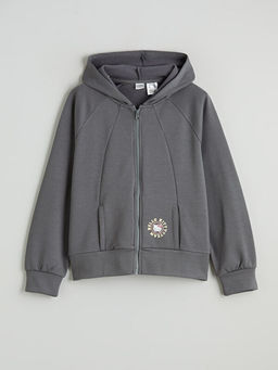 Kap??onlu Hello Kitty Bask?l? K?z ?ocuk Fermuarl? Sweatshirt - Waikiki фото 2