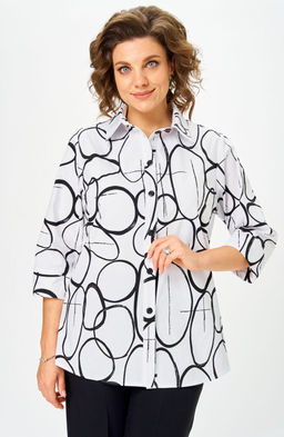 Блуза БелЭльСтиль 877 бело-черный фото 6