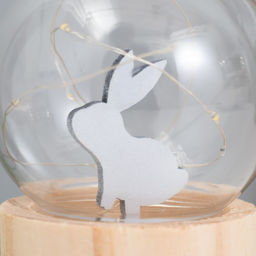 Фигурка светящаяся RISALUX Заяц, LED-ночник, 3хAG10, шар-8 см, 6.5?6.5?11.5 см