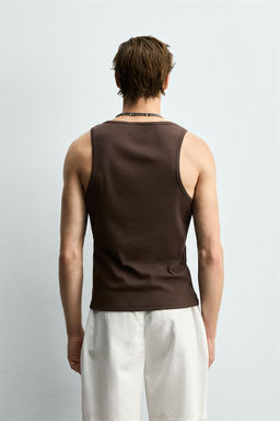 CAMISETA TANK RIB / Marr?n-Azul