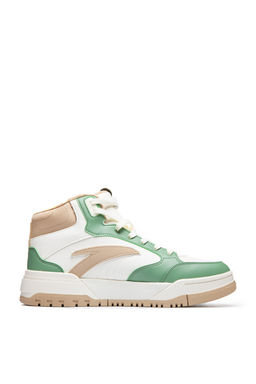 Кеды повседневные утепленные Зеленый/Бежевый/Коричневый