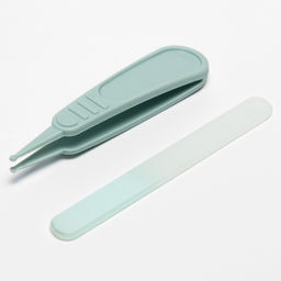 Детский маникюрный набор (ножницы, книпсер, пилка, пинцет), голубой