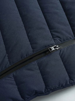 Куртка мужская гибридная стёганая с капюшоном с графеновой подкладкой синего цвета 9627_1S