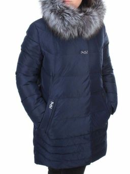 15-298 DK. BLUE Пальто зимнее женское (200 гр. холлофайбера)