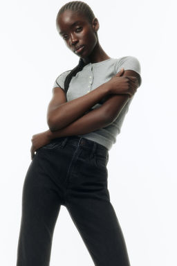 Slim Straight High Ankle Jeans - H&m фото 3