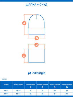Комплект шапка и снуд 12л22726 деним