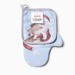 Набор кух. Доляна Волшебство: варежка 20х28 см, прихватка 17х17 см, 35% хл, 65% пэ  фото 6