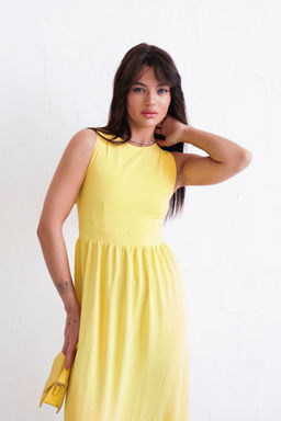 Платье с перекрещенными бретелями жёлтое - Martichelli фото 21