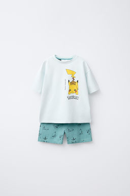 6-14 YEARS/ PIKACHU POKEMON T-SHIRT AND BERMUDA PYJAMAS