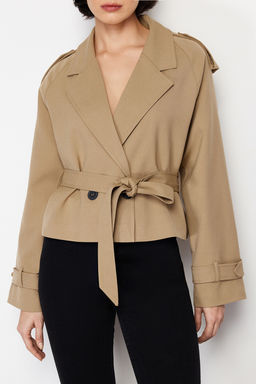 Vizon Premium Dokuma Crop Blazer Ceket TWOSS24BC00010