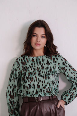 Блуза прямого силуэта с вырезом лодочка - Martichelli фото 41