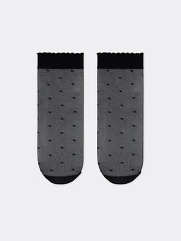 Цена за 5 пар! Женские высокие носки из полиамида черного цвета в горошек черный 263PA-1358 - Mark formelle фото 4