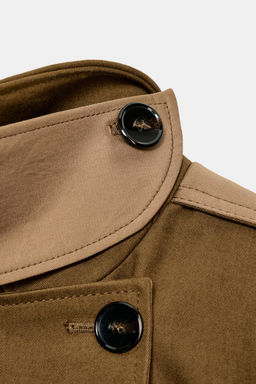ZW COLLECTION LONG CONTRAST TRENCH COAT - Zara фото 13