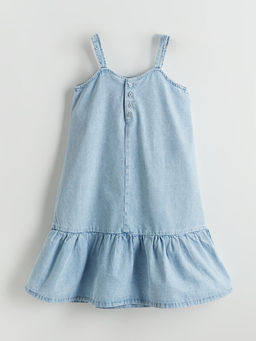 Nak?? Detayl? K?z ?ocuk Jean Elbise