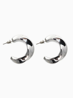 Цена за 2 шт. Серьги-кольца "Перекрученые", d=3см, цвет серебро