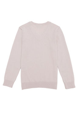 Девушка кремовый V-образным вырезом трикотаж свитер Basic - U.s. polo assn фото 5