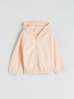 Kap??onlu K?z ?ocuk Fermuarl? Sweatshirt
