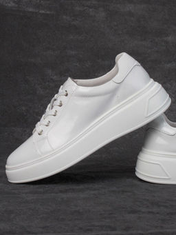 05-PDD215-2 WHITE Кроссовки женские (натуральная кожа)