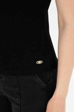 Женская черная базовая футболка без рукавов с круглым вырезом Неожиданная скидка в корзине - U.s. polo assn фото 7