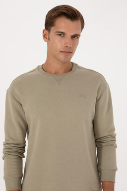 Erkek A__k Haki Basic Sweatshirt Sepette S_rpriz _ndirim - U.s. polo assn фото 2