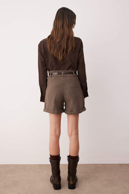 Kahverengi Kase Kemerli Sort & Bermuda TWOAW26SR00037 - Trendyolmilla фото 4