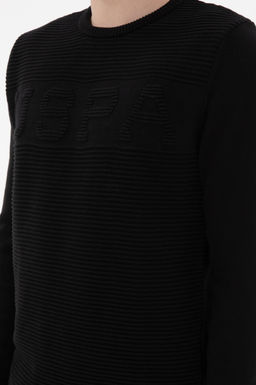 Свитер U.S. Polo Assn Slim Fit черный из хлопка