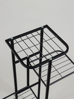 Подставка для цветов Greengo, 4 полки, 43×22×82 см, напольная, металл, чёрная