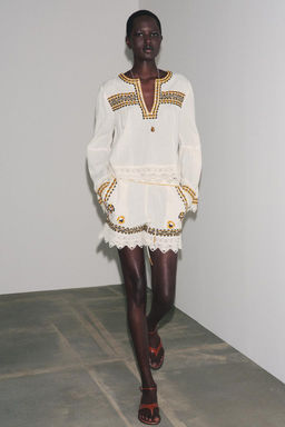 ZW COLLECTION EMBROIDERED SHIRT