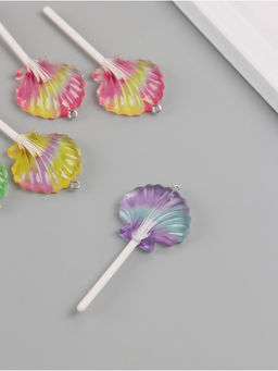 Цена за 5 шт. Подвеска для творчества акрил «Ракушка на палочке», 6×3×1 см, МИКС