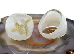 Перстень из муранского стекла модель 21 цв.белый