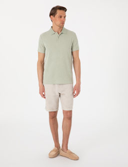 Haki Slim Fit _rme Dokulu Polo Yaka Ti__rt - Pierre cardin фото 4
