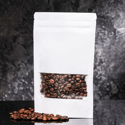 Цена за 100 шт. Пакет Zip-lock Крафт с прямоугольным окном, белый,14×22×4 см