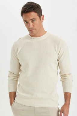 Standart Fit Normal Kesim Bisiklet Yaka Muline Desenli Triko Kazak - Defacto фото 9