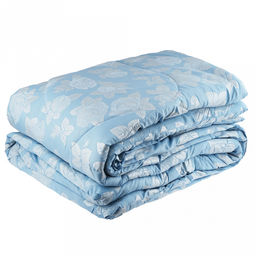 Одеяло Евро Макси "Розы" на голубом, классическое/зимнее, 240х220см, наполнитель 400г/м2, файбер высшего сорта, чехол поплекс (пэ100%), стеганое, упак "Компакт" пакет ПВХ, еврослот, д25х55см/1,5кг, "Домашняя мода" (Россия)