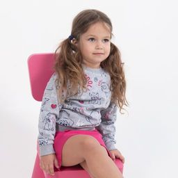CRB wear/CWKG 62809-11-282 Джемпер модель свитшот для девочки, светло-серый меланж/Ex.Cherubino  фото 2