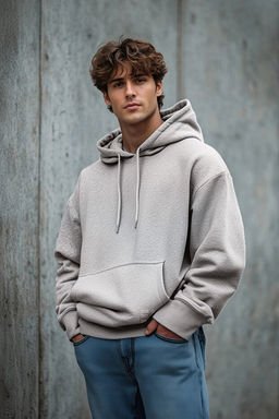 Gri Oversize/Geni_ Kesim Kap__onlu Etiketli __i Polar/S_cak Tutan Sweatshirt TMNAW21SW2005 - Trendyolmilla фото 2