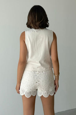 Trendyolmilla Bej Kroseli Baglama Detayl? Dokuma Bluz Yelek TWOSS25BZ00580 фото 4