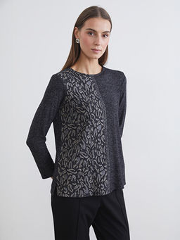 Bisiklet Yaka Desenli Bluz