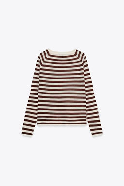 FINE KNIT STRIPED SWEATER - Zara фото 4