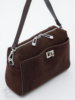 Сумка женская кожаная 6169Q coffee Polina&Eiterou