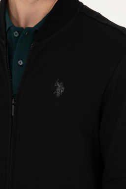 U. S. Polo Assn Мужской черный вязаный кардиган с воротником стойкой - U.s. polo assn фото 14
