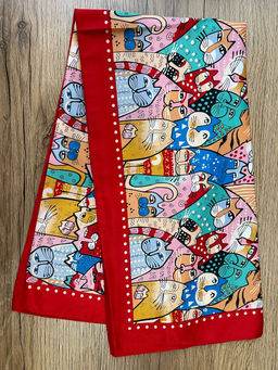 K13594 Платок 60/60 шелк искусственный КРАСНЫЙ