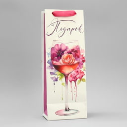 Пакет под бутылку Бокал, 36 х 13 х 10 см - Дарите счастье фото 5