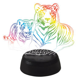 ULI-M508 RGB/3AA TIGER FAMILY/BLACK Светильник декоративный с эффектом 3D Семья тигров, на батарейках 3AA (не в/к). 1 светодиод. RGB свет. TM Uniel